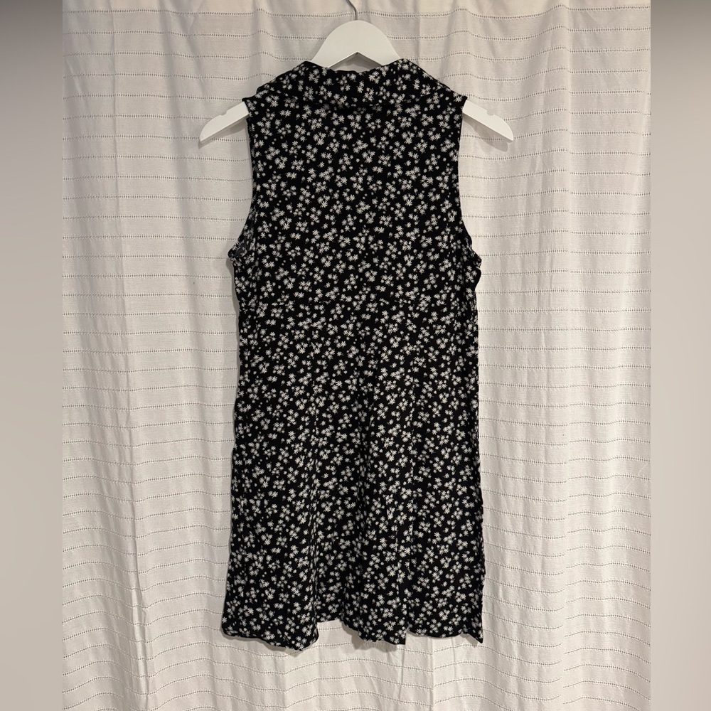 NWOT Retro Y2K Style Black and White Floral Sleeveless Mini Dress Size Medium - Picture 6 of 6